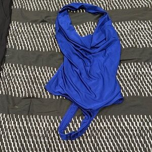Vibrant Blue Halter Bodysuit